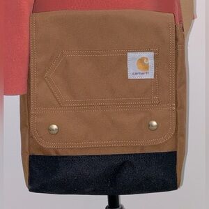 Carhartt Crossbody Flap Canvas Purse Bag - EUC - Brown/Black